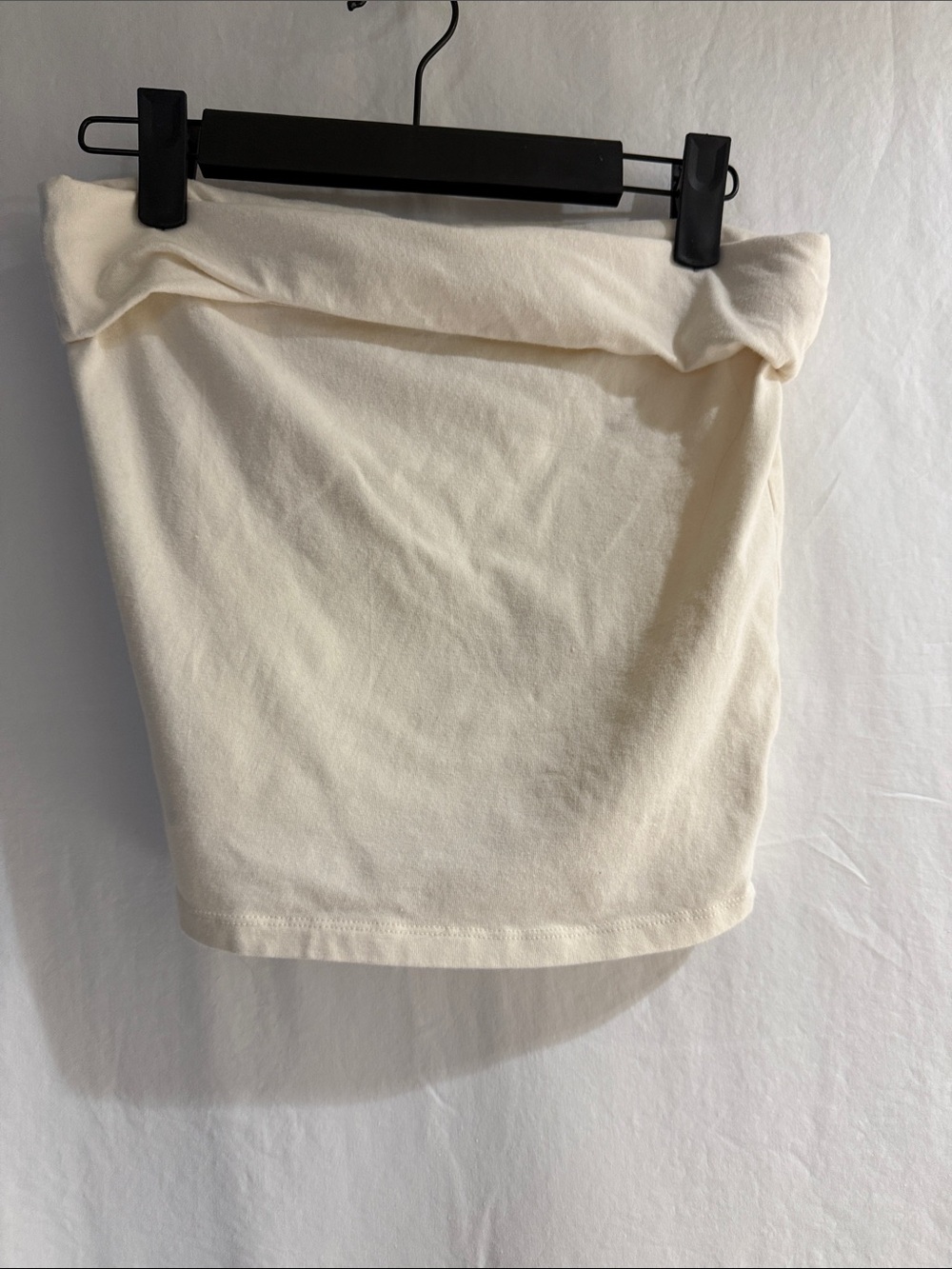 American Eagle Outfitters Cream Fold-Over Tube Top Sz Small
